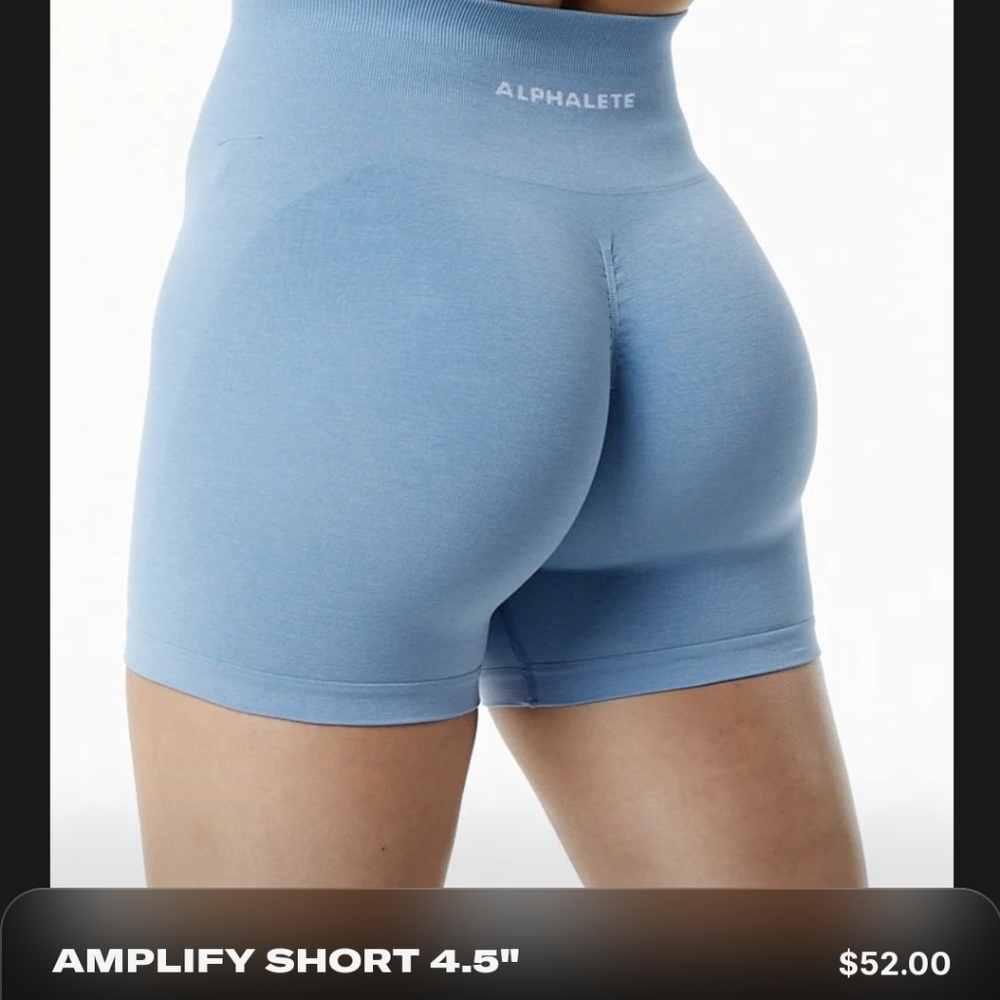 Alphelete Amplify shorts washed demin